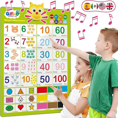 Bilingual Toddler Interactive Toys - English & Spanish ABC Learning for Toddlers. Numbers for Toddlers, Colors 3 Year