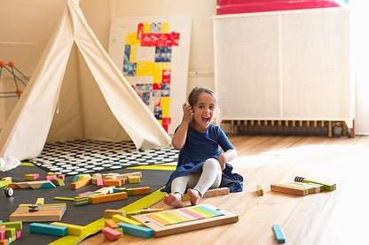 14 Piece Tegu Magnetic Wooden Block Set, Blues