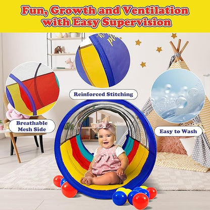 Kiddey Play Tunnel for Kids | Crawl Tunnels with See Through Sides