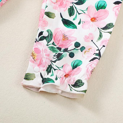 Newborn Baby Girls One Piece Romper Jumpsuit Cute Floral Print