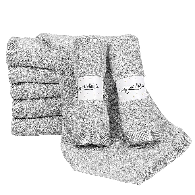 Sweet Child 8-Pack Baby Washcloths -Super Soft Rayon Washcloth, Baby Wash Cloths for Newborn