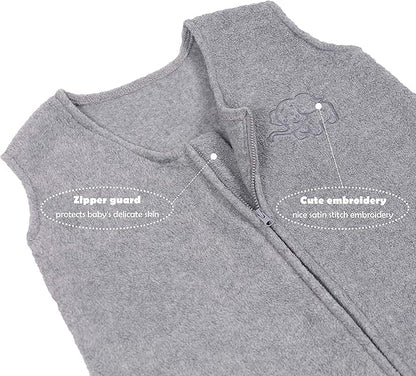 Belsden Micro-Fleece Baby Wearable Blanket 18-24M, Ultra Soft Cozy Safe Baby Sleep Bag and Sack Tog 1, Fit Infants Baby Boys Girls, Gray, X-Large