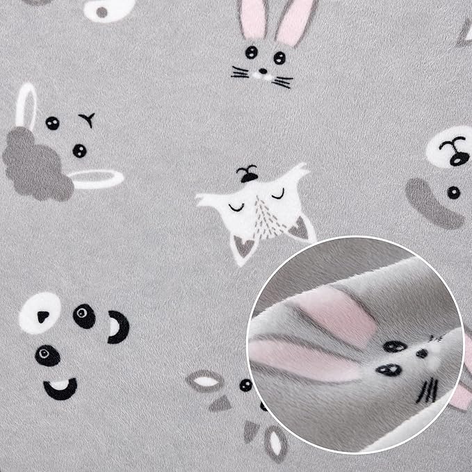 DaysU Silky Micro Soft Plush Baby Blankets Unisex with Print Animal Pattern and Soothing Raised Dots, Double Layer Bed Throws for Baby Crib 30x40 Inches