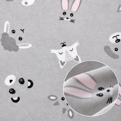 DaysU Silky Micro Soft Plush Baby Blankets Unisex with Print Animal Pattern and Soothing Raised Dots, Double Layer Bed Throws for Baby Crib 30x40 Inches