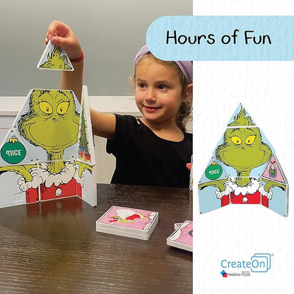 CreateOn Magna-Tiles Limited Edition Grinch Magnetic Building Toys from Dr. Seuss’ “How The Grinch Stole Christmas” Book, Educational Toys for Ages 3+ 19 Pieces
