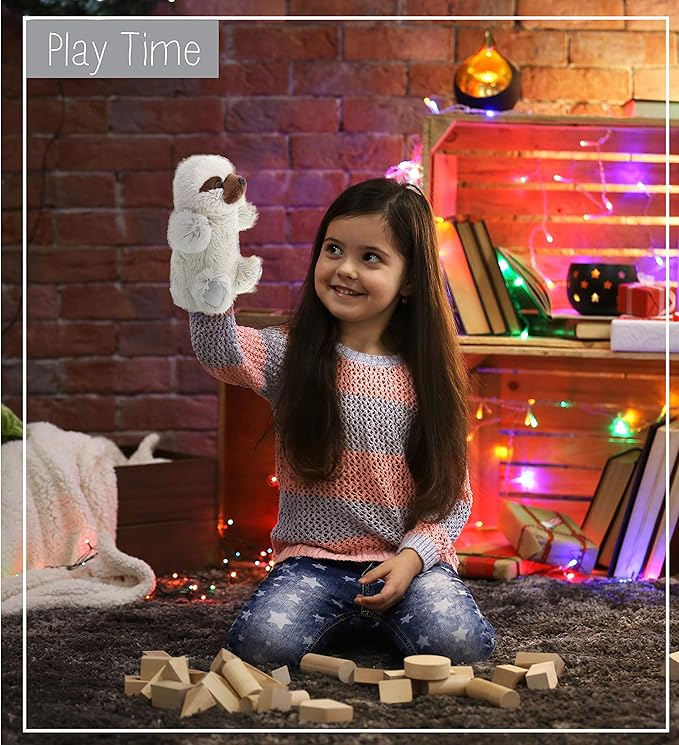 DolliBu Sloth Plush Hand Puppet For Kids - Soft Plush