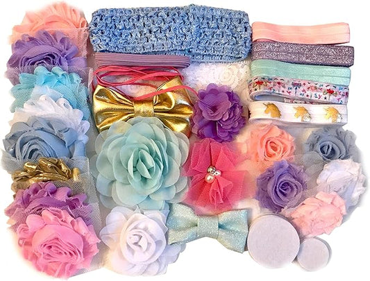 Bowtique Emilee Mini Headband Kit Makes 14 Headbands, DIY Baby