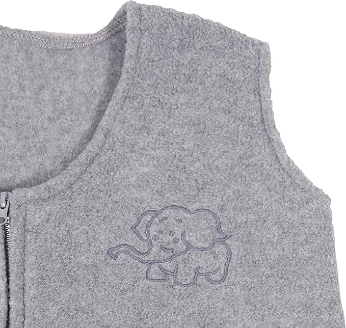 Belsden Micro-Fleece Baby Wearable Blanket 12-18M, Ultra Soft Cozy Safe Baby Sleep Bag and Sack Tog 1, Fit Infants Baby Boys Girls, Gray, Large