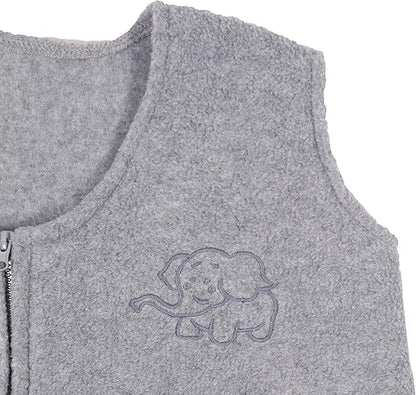 Belsden Micro-Fleece Baby Wearable Blanket 12-18M, Ultra Soft Cozy Safe Baby Sleep Bag and Sack Tog 1, Fit Infants Baby Boys Girls, Gray, Large