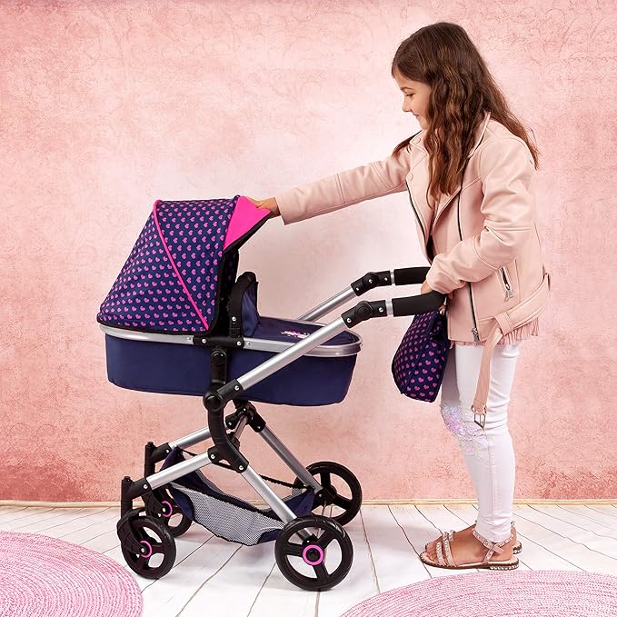 Bayer Design Baby Doll City Vario Pram, Blue Pink
