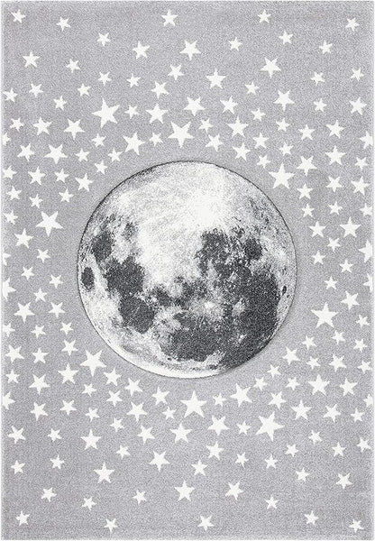 SAFAVIEH Carousel Kids Collection Area Rug - 8' x 10', Light Grey & White, Non-Shedding & Easy Care, Ideal for High Traffic Areas for Boys & Girls in Playroom, Nursery, Bedroom (CRK135F)