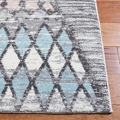 SAFAVIEH Carousel Kids Collection Accent Rug - 2'3" x 4', Grey & Pink, Boho Design, Non-Shedding & Easy Care, Ideal for High Traffic Areas for Boys & Girls in Playroom, Nursery, Bedroom (CRK117F)