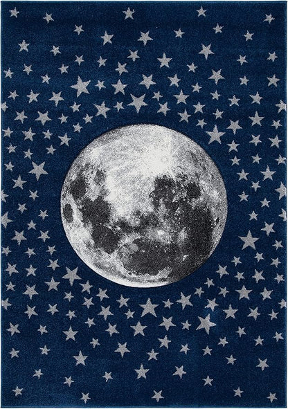 SAFAVIEH Carousel Kids Collection Accent Rug - 2'3" x 4', Navy & Grey, Non-Shedding & Easy Care, Ideal for High Traffic Areas for Boys & Girls in Playroom, Nursery, Bedroom (CRK135N)