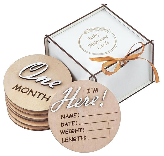 3D Wooden Monthly Milestone Cards, For Baby Photos