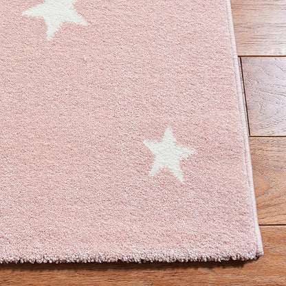 SAFAVIEH Carousel Kids Collection Area Rug - 6'7" x 9', Pink & White, Koala Design, Non-Shedding & Easy Care, Ideal for High Traffic Areas for Boys & Girls in Playroom, Nursery, Bedroom (CRK195U)