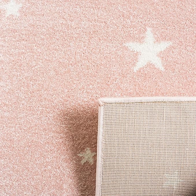 SAFAVIEH Carousel Kids Collection Accent Rug - 2' x 3', Pink & Ivory, Doe Design, Non-Shedding & Easy Care, Ideal for High Traffic Areas for Boys & Girls in Playroom, Nursery, Bedroom (CRK191P)