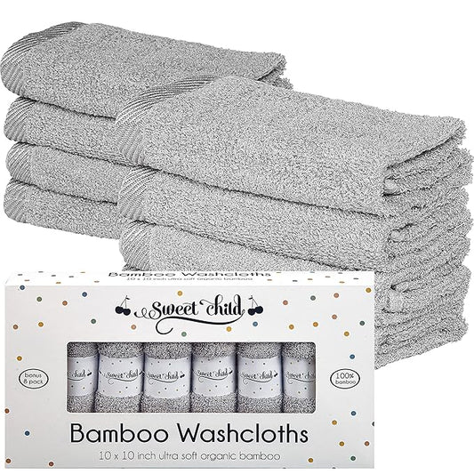 Sweet Child 8-Pack Baby Washcloths -Super Soft Rayon Washcloth, Baby Wash Cloths for Newborn