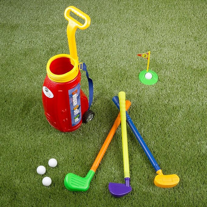 Hey! Play! Toddler Toy Golf Play Set with Plastic Bag, 2 Clubs 1 Putter, 4 Balls,