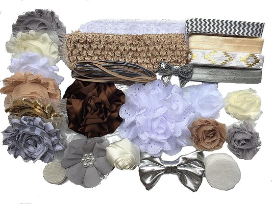 Bowtique Emilee Mini Headband Kit Makes 14 Headbands, DIY Baby