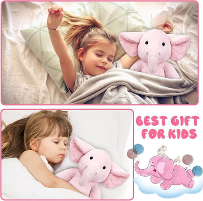 a girl who sleeps with an elephant doll on her back